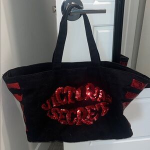 Victoria's Secret Black Tote with Red Accents